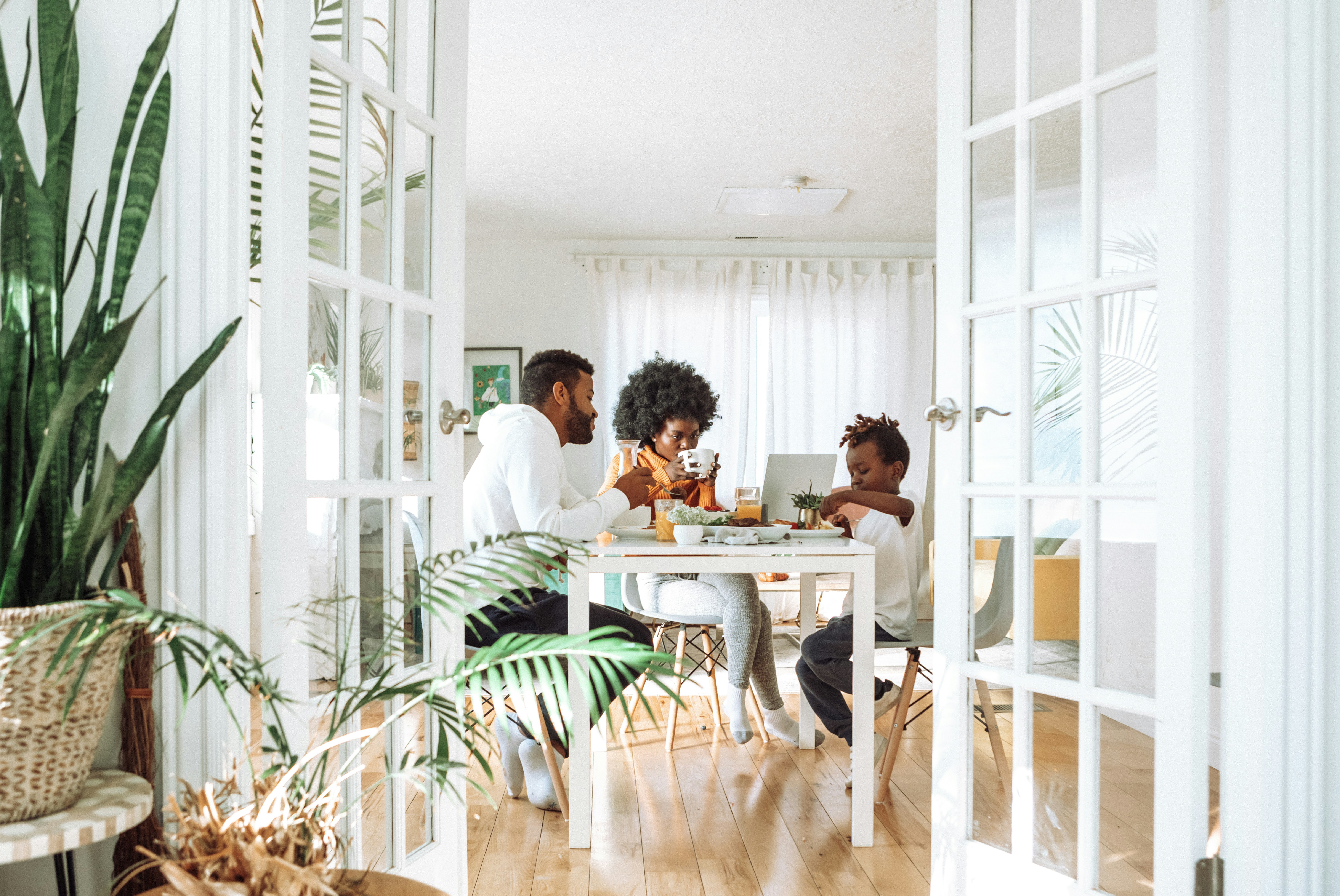 A couple in their kitchen at home